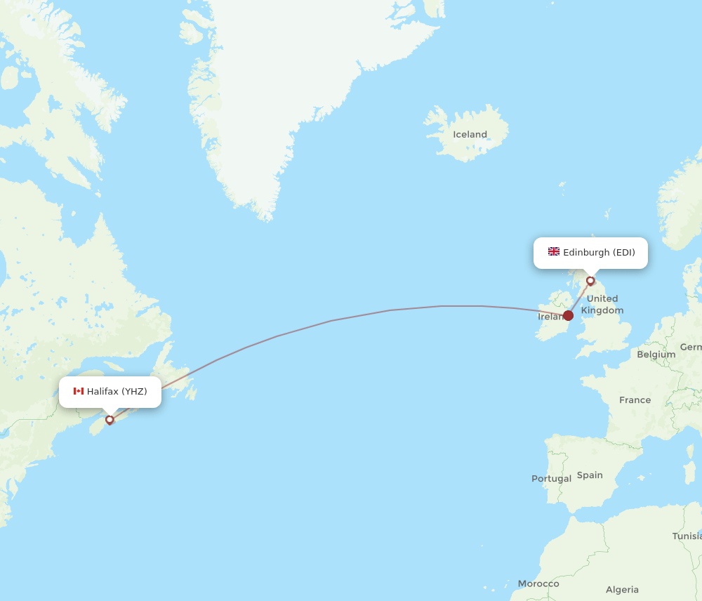 YHZ-EDI flight routes