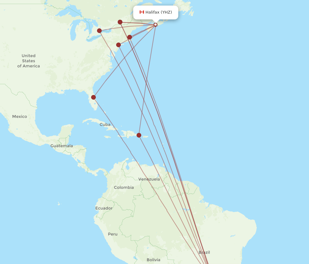 YHZ-GRU flight routes