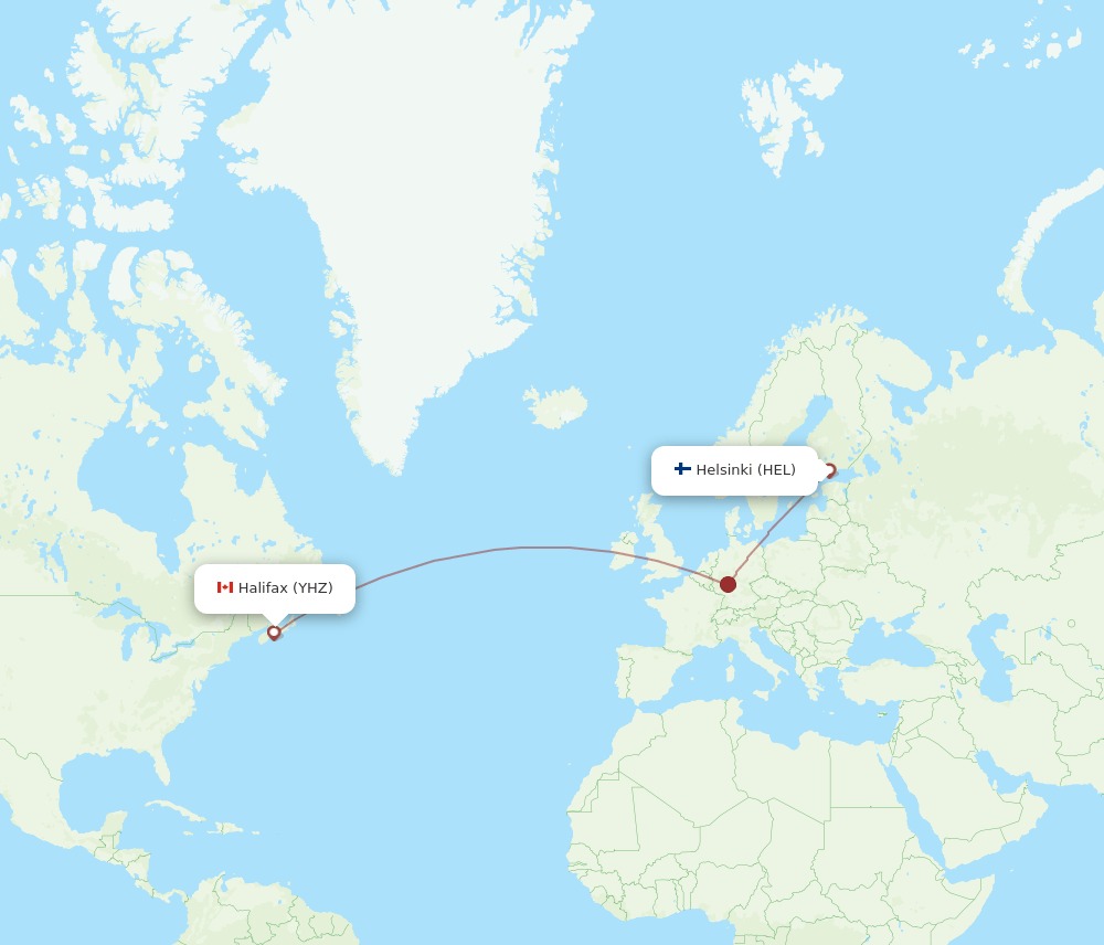 YHZ-HEL flight routes