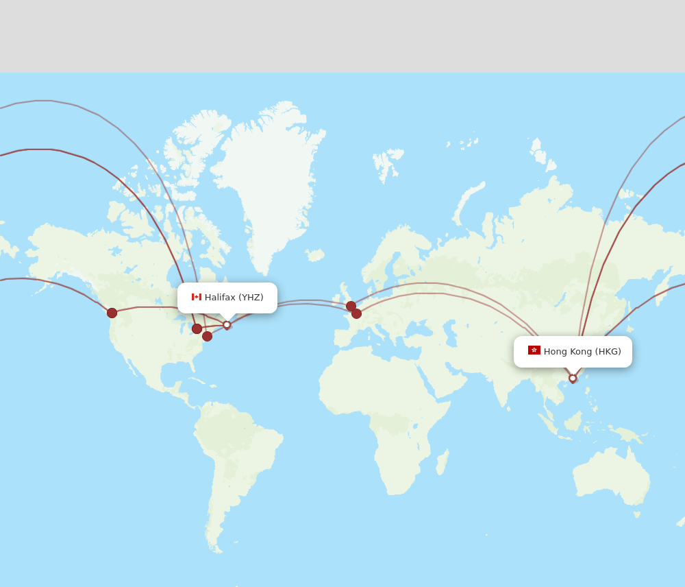 YHZ-HKG flight routes