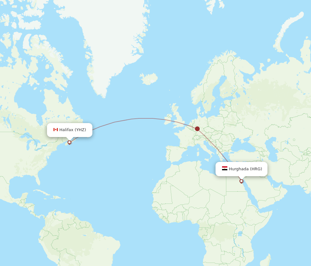 YHZ-HRG flight routes