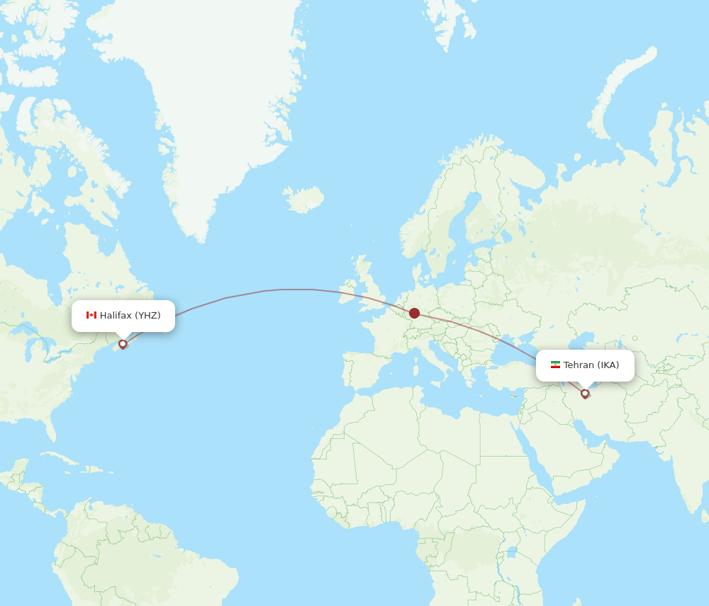 YHZ-IKA flight routes