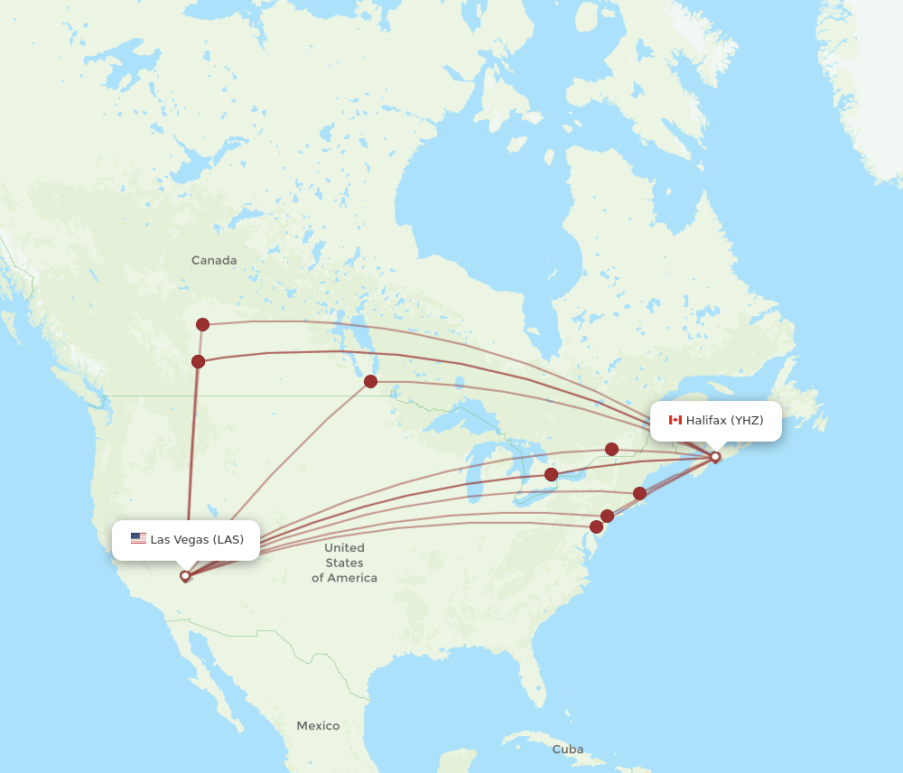 YHZ-LAS flight routes