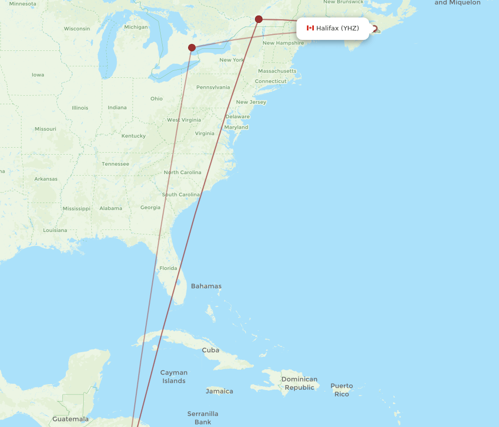 YHZ-LIR flight routes