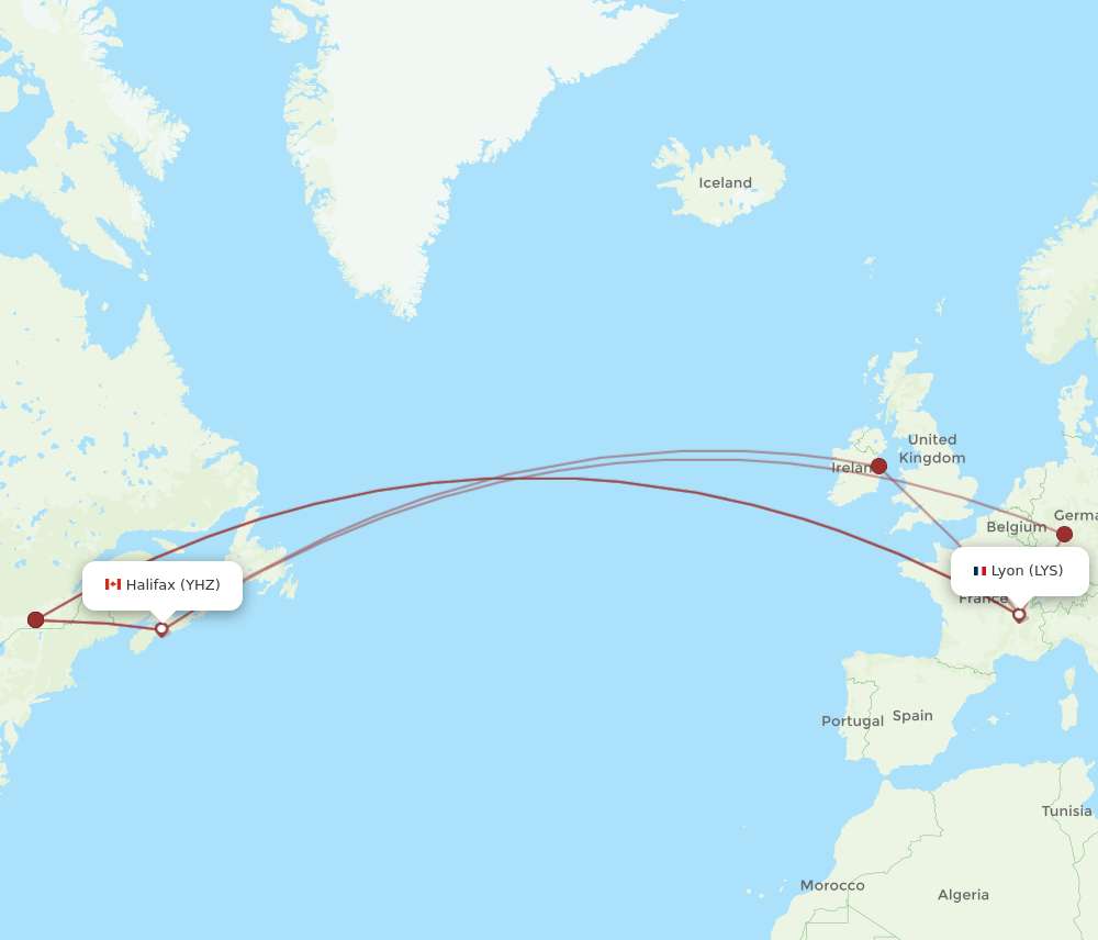 YHZ-LYS flight routes