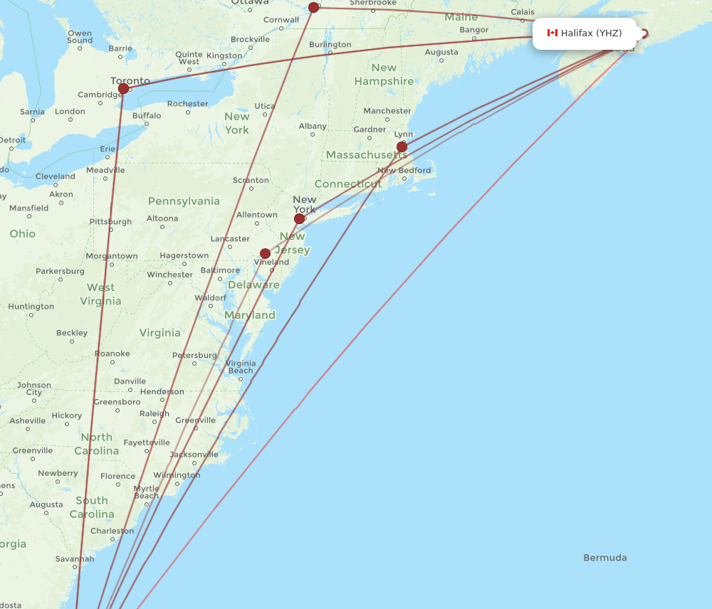 YHZ-MCO flight routes