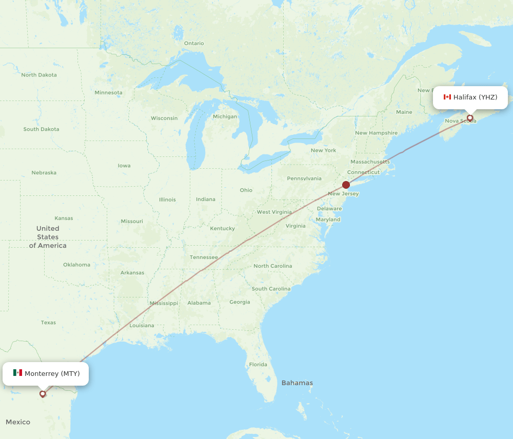 YHZ-MTY flight routes