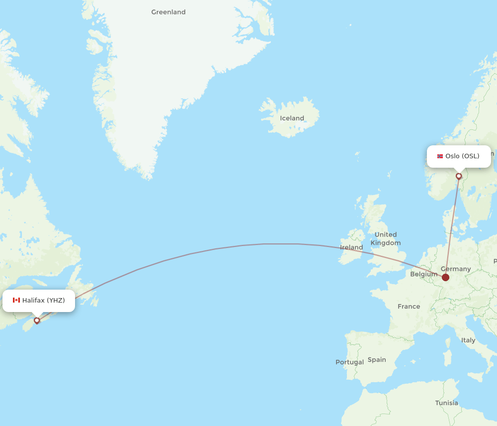 YHZ-OSL flight routes