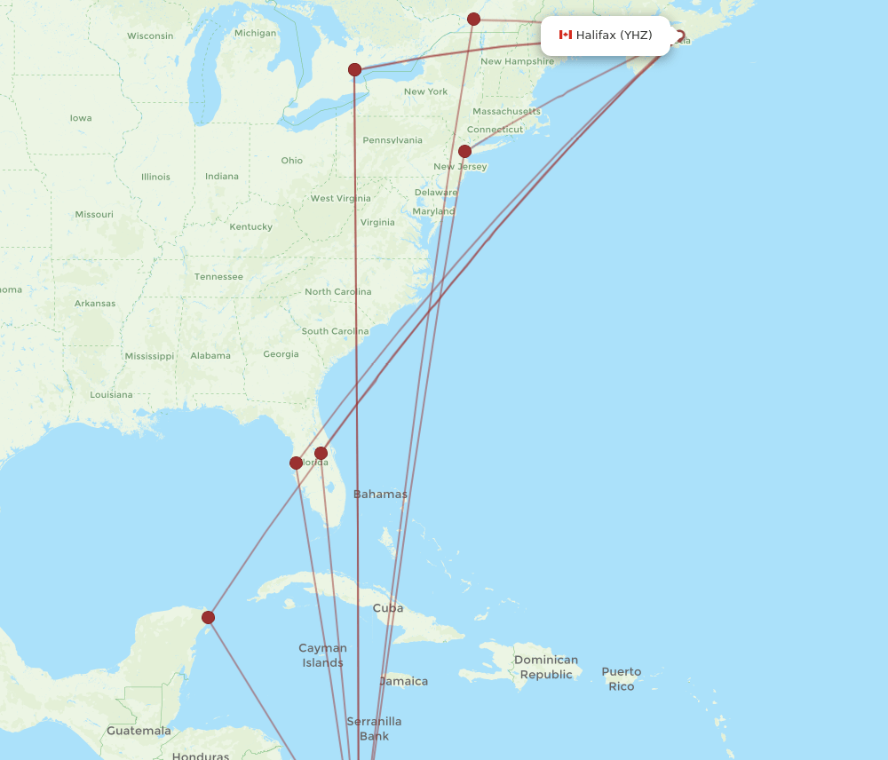 YHZ-PTY flight routes