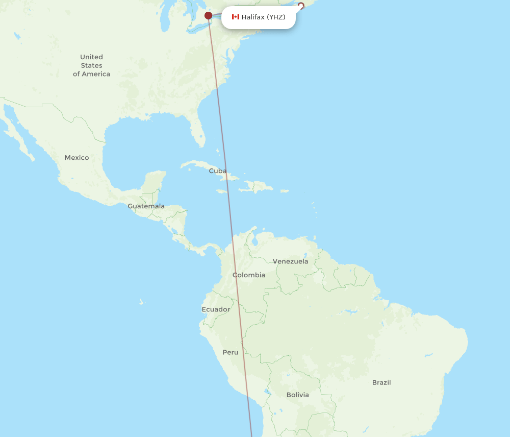 YHZ-SCL flight routes