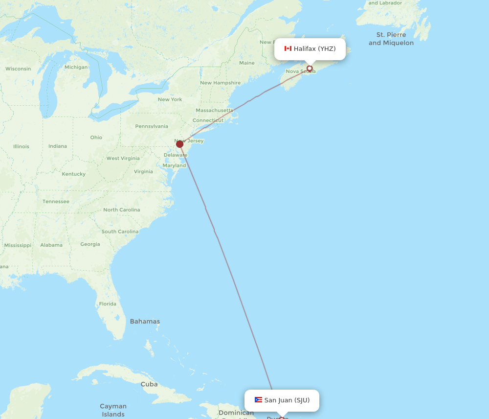 YHZ-SJU flight routes