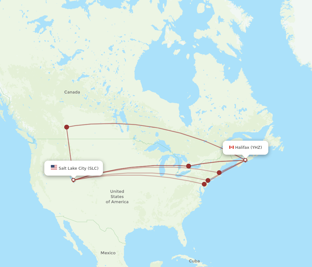 YHZ-SLC flight routes