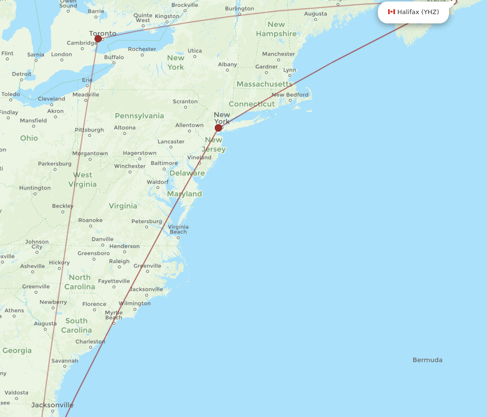 YHZ-SRQ flight routes