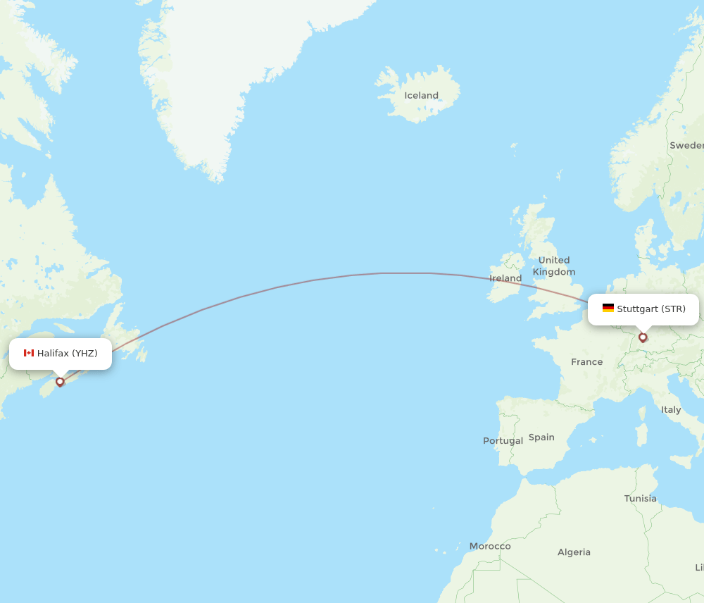 YHZ-STR flight routes