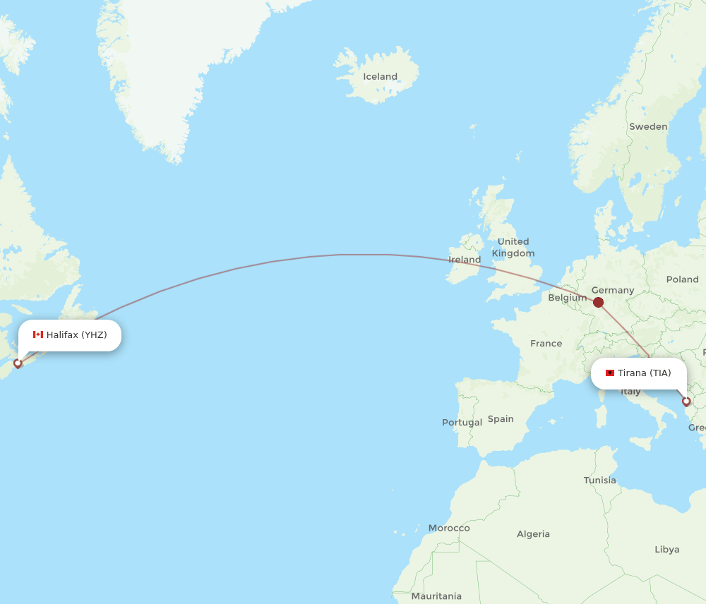 YHZ-TIA flight routes