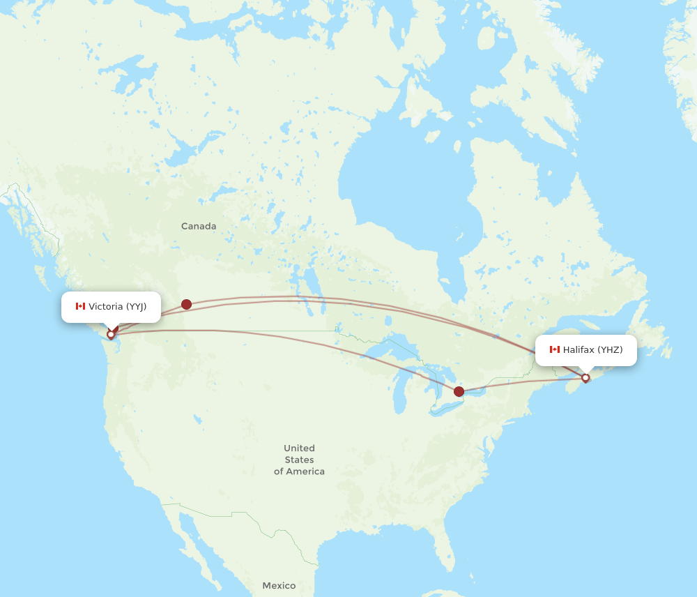 YHZ-YYJ flight routes