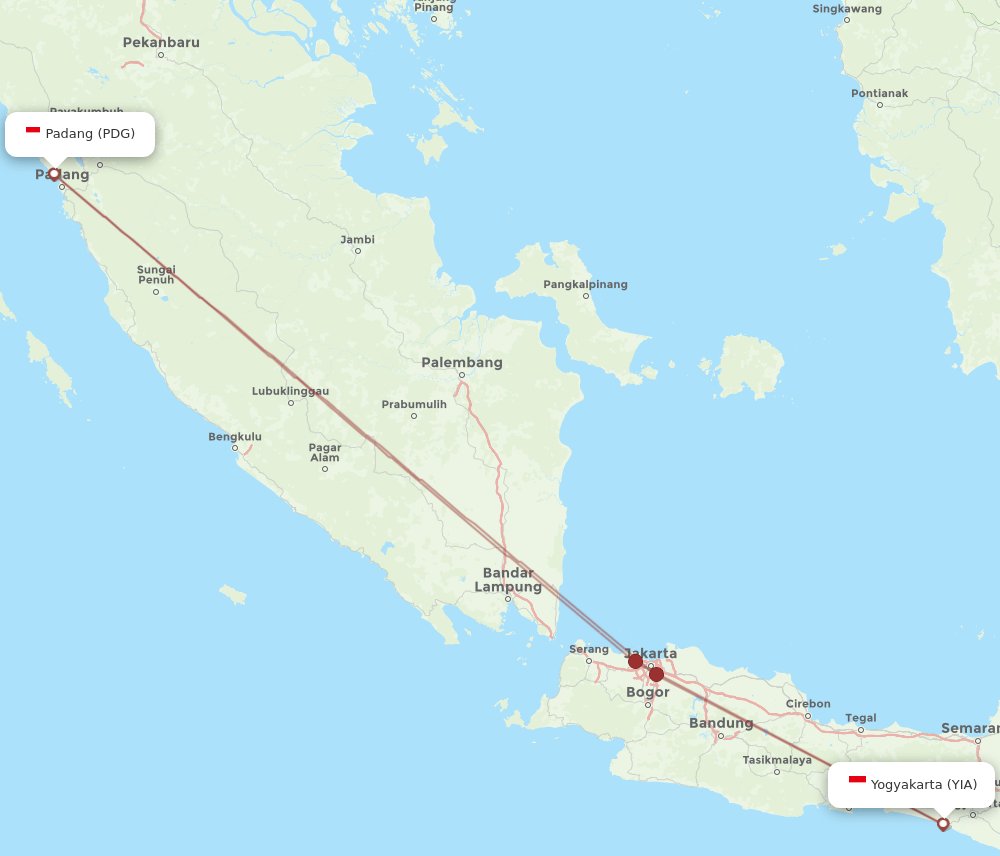 YIA-PDG flight routes