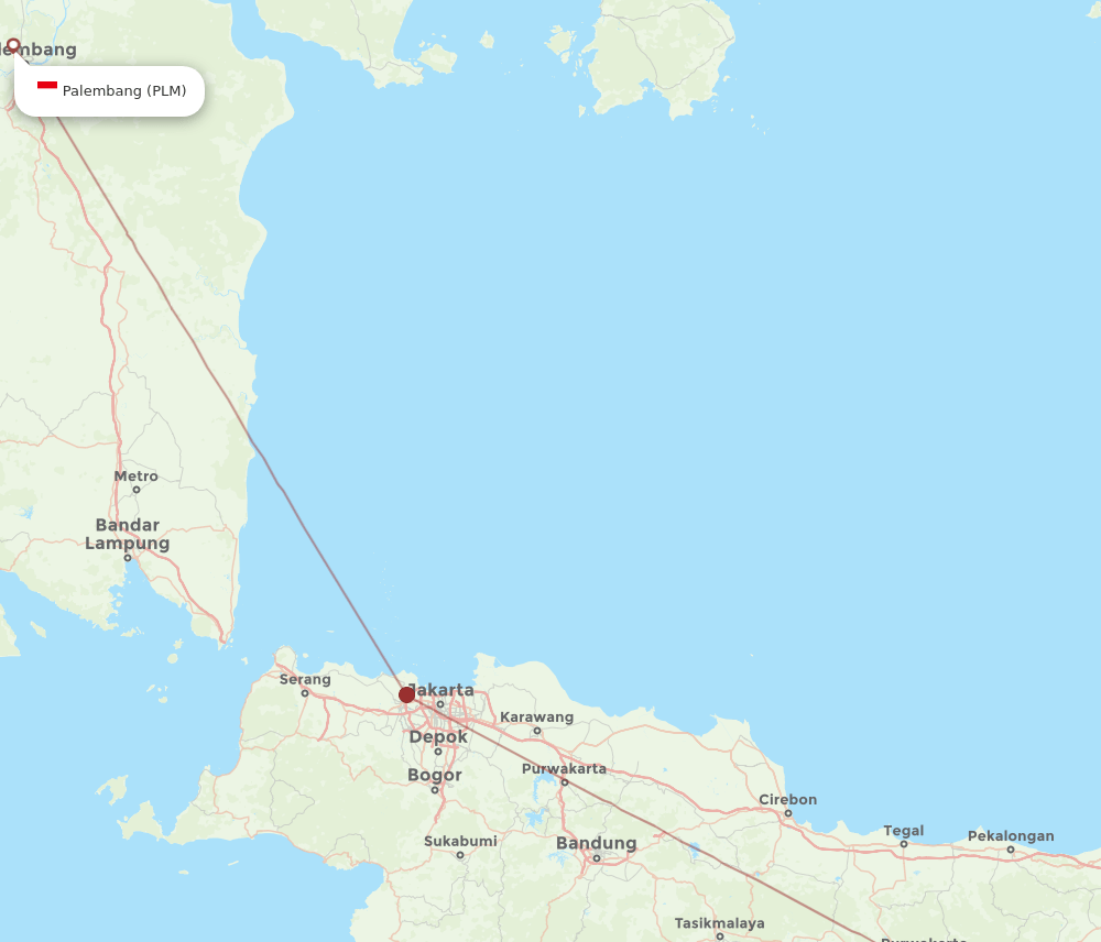 YIA to PLM flights and routes map