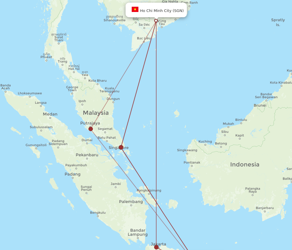 YIA-SGN flight routes
