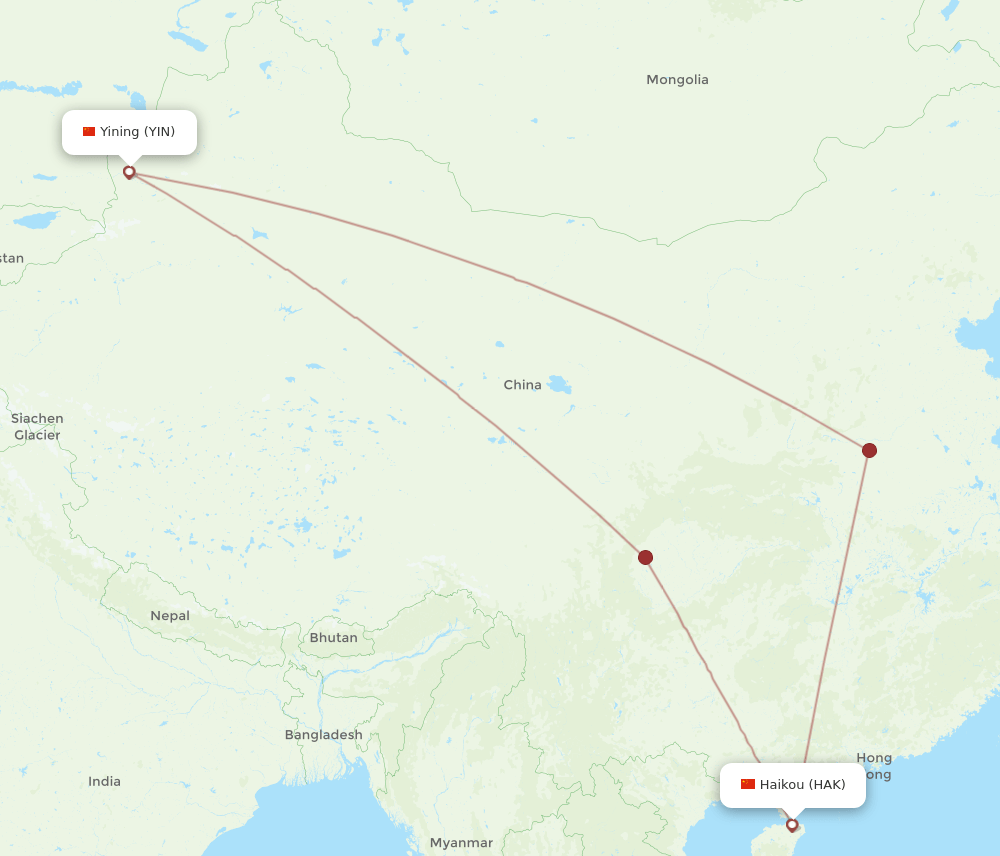 YIN-HAK flight routes