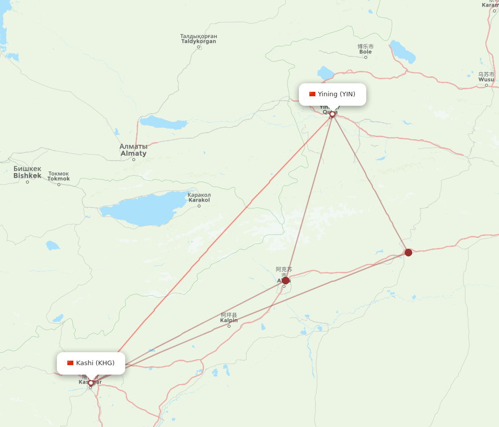 YIN-KHG flight routes