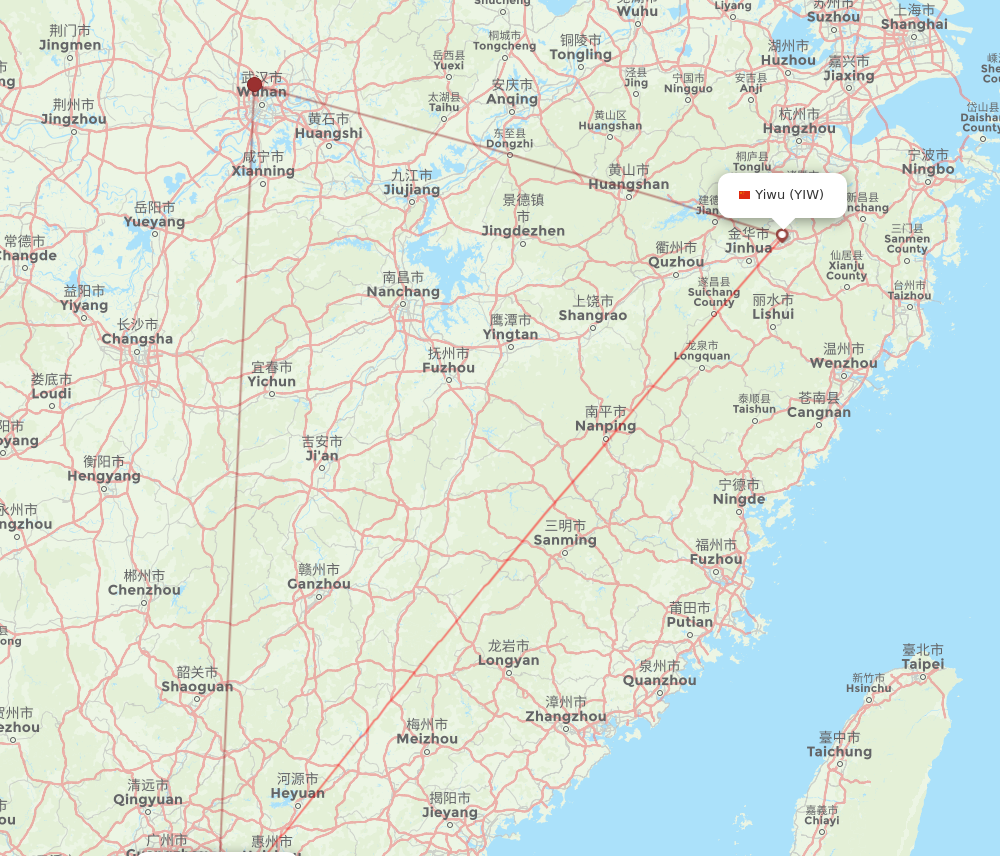 YIW to SZX flights and routes map