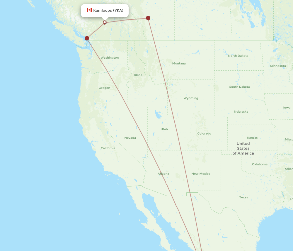 YKA to PVR flights and routes map