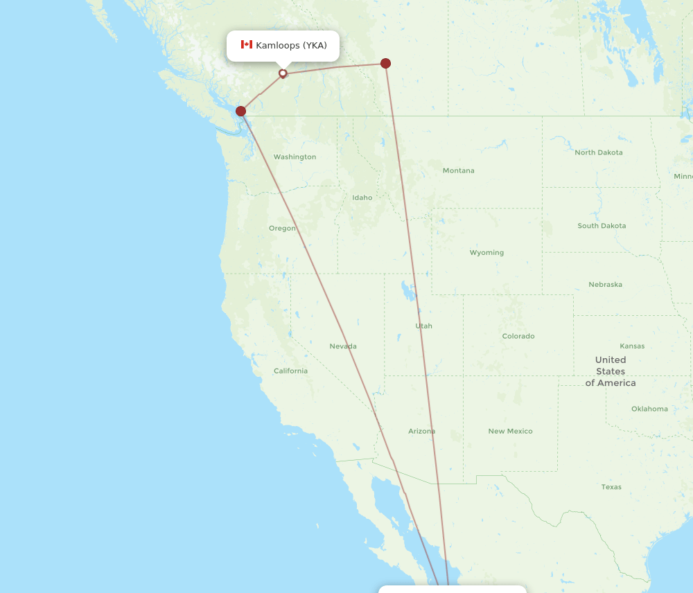 YKA-SJD flight routes
