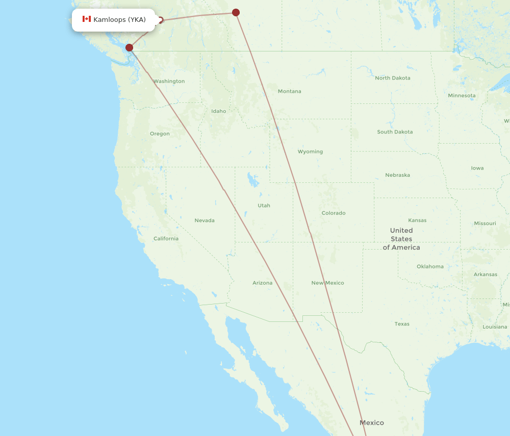 YKA-ZIH flight routes