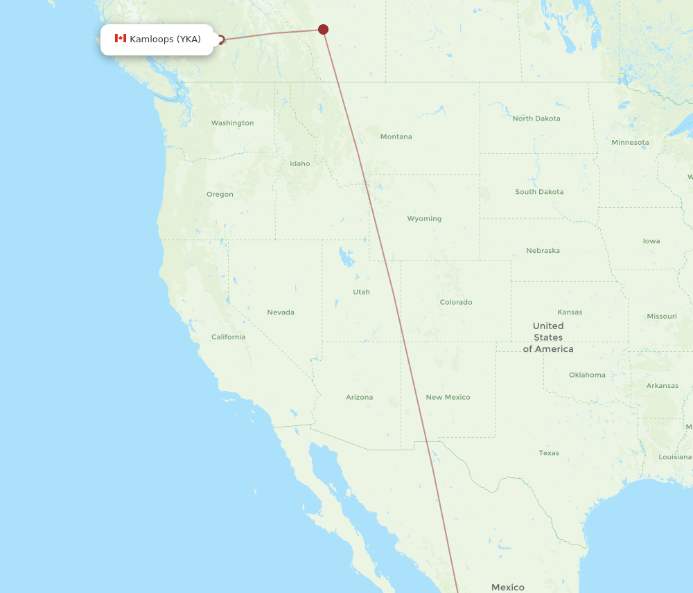 YKA to ZLO flights and routes map