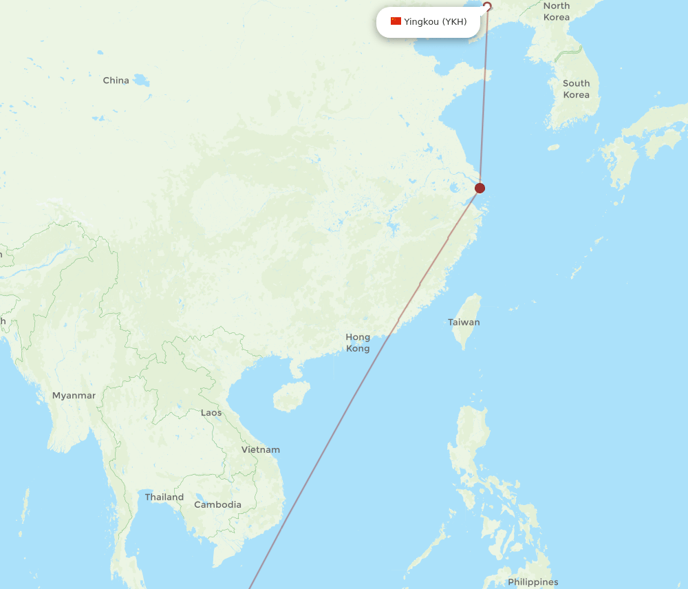 YKH-SIN flight routes