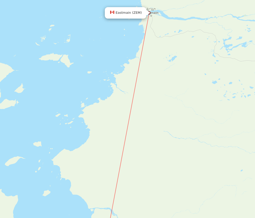 Waskaganish - East Main route map and flight paths