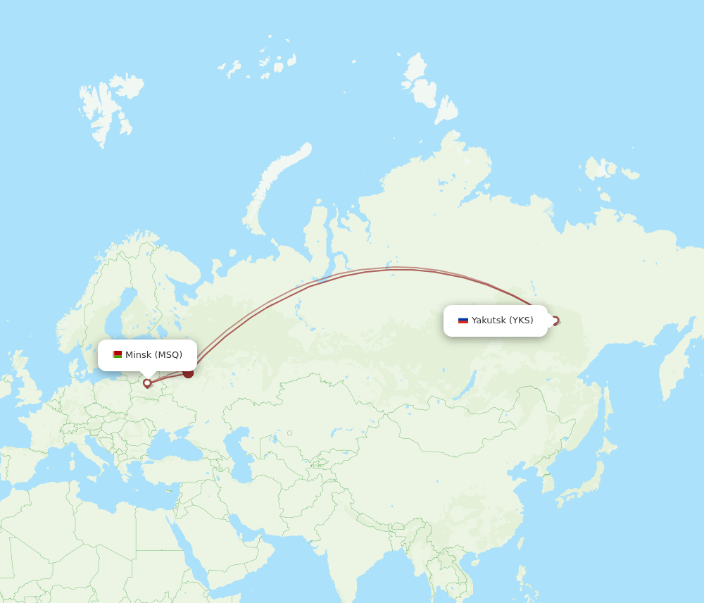 YKS-MSQ flight routes
