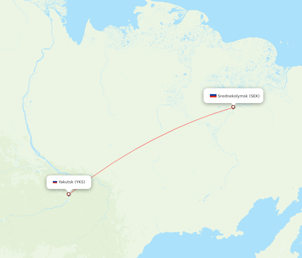 YKS to SEK flights and routes map