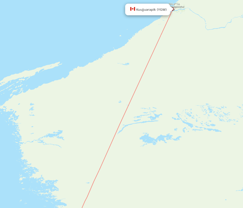 Chisasibi - Kuujjuarapik route map and flight paths