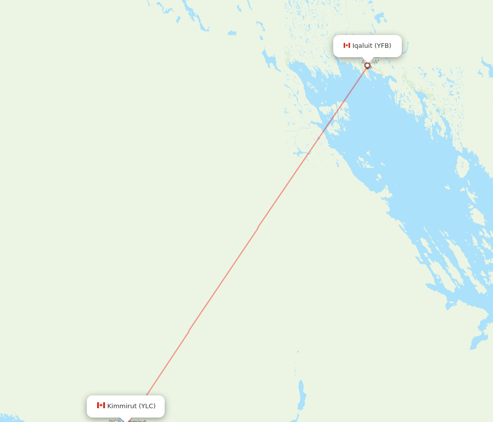 YLC to YFB flights and routes map