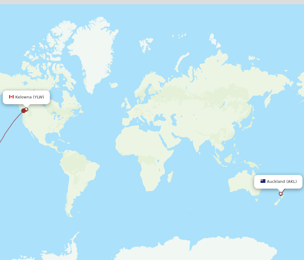 YLW-AKL flight routes