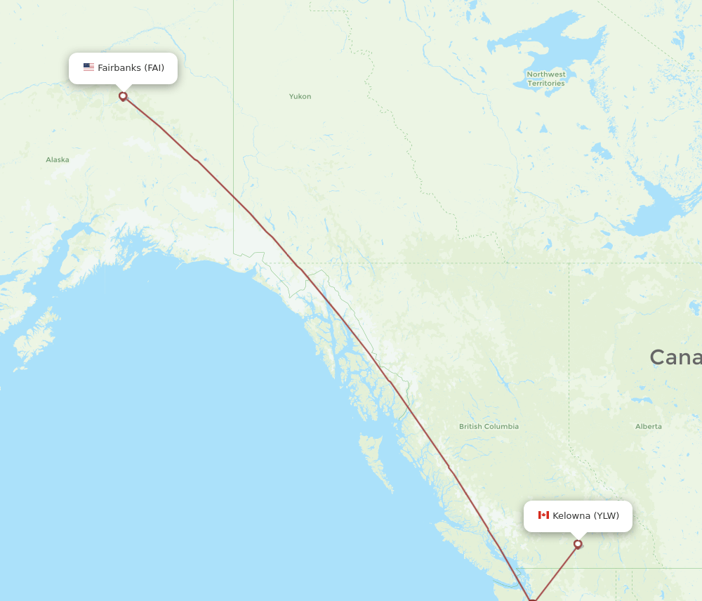 YLW-FAI flight routes