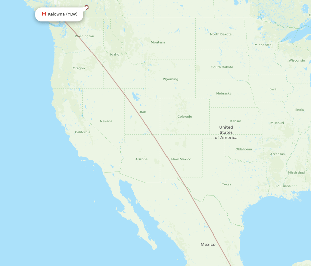 YLW-HUX flight routes