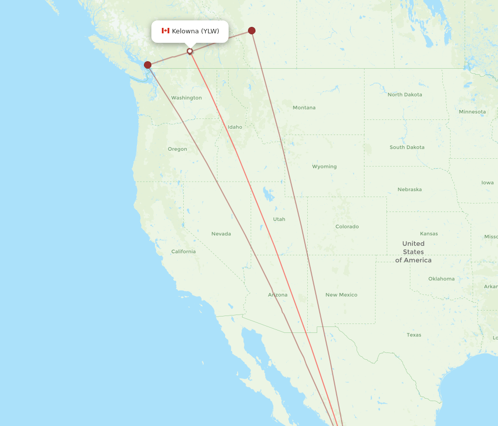 YLW-PVR flight routes
