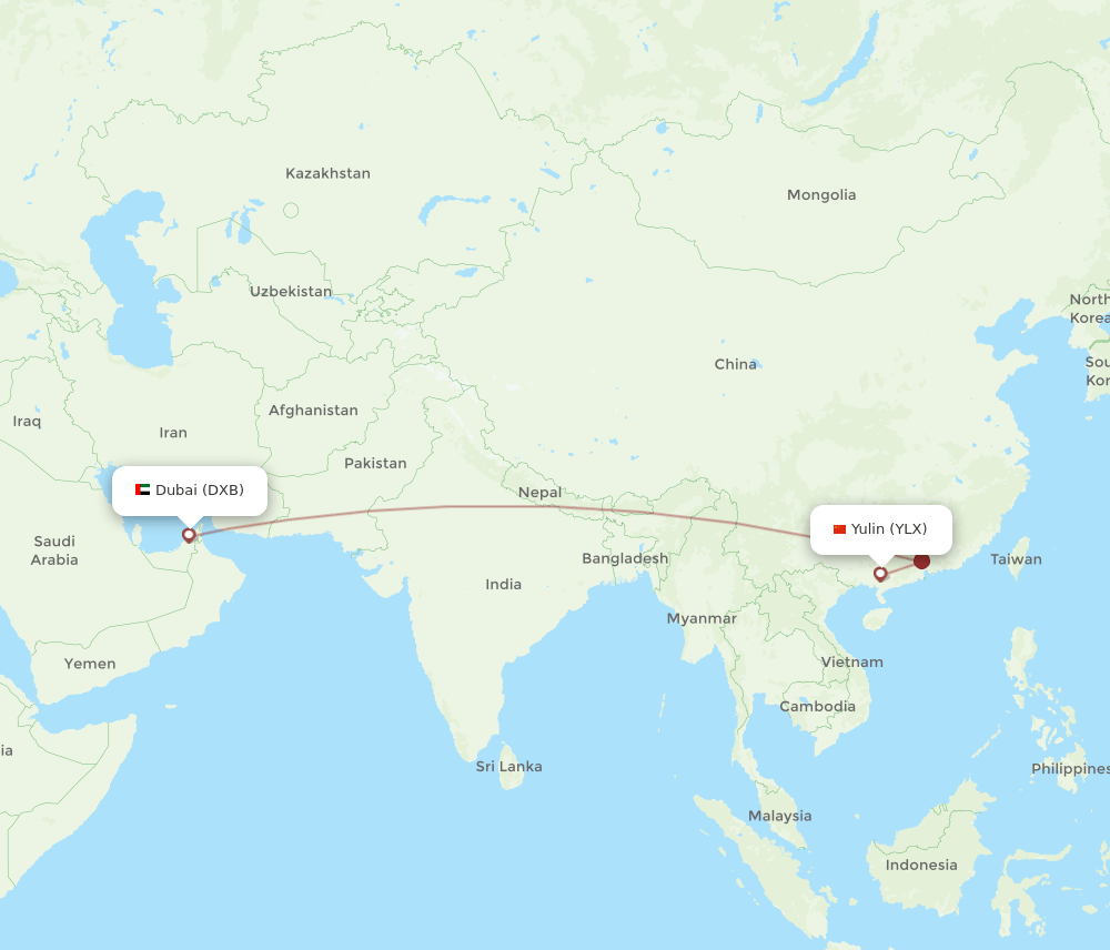 YLX-DXB flight routes
