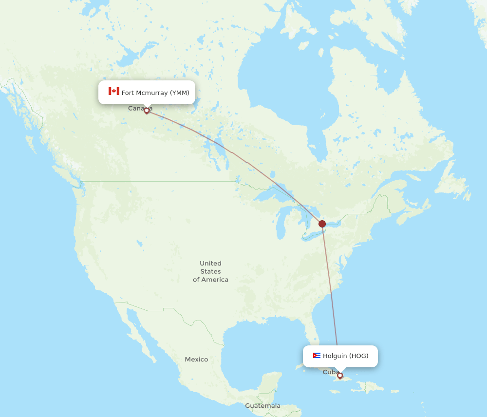 YMM-HOG flight routes
