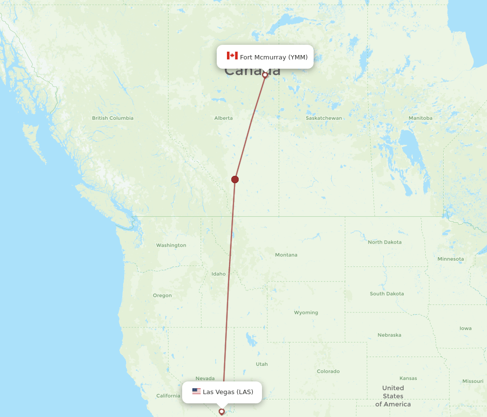 YMM-LAS flight routes