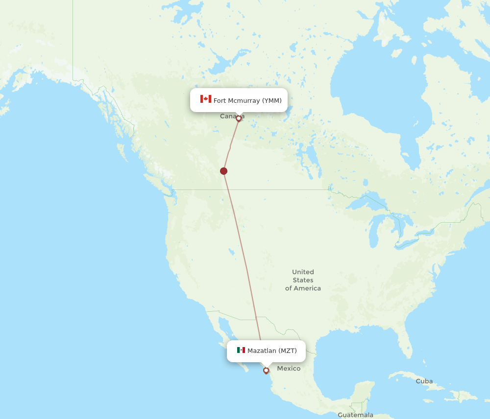 YMM-MZT flight routes