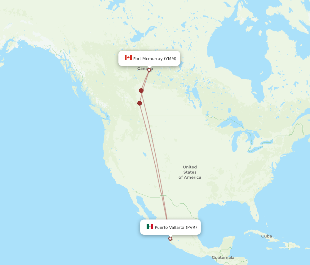 YMM-PVR flight routes