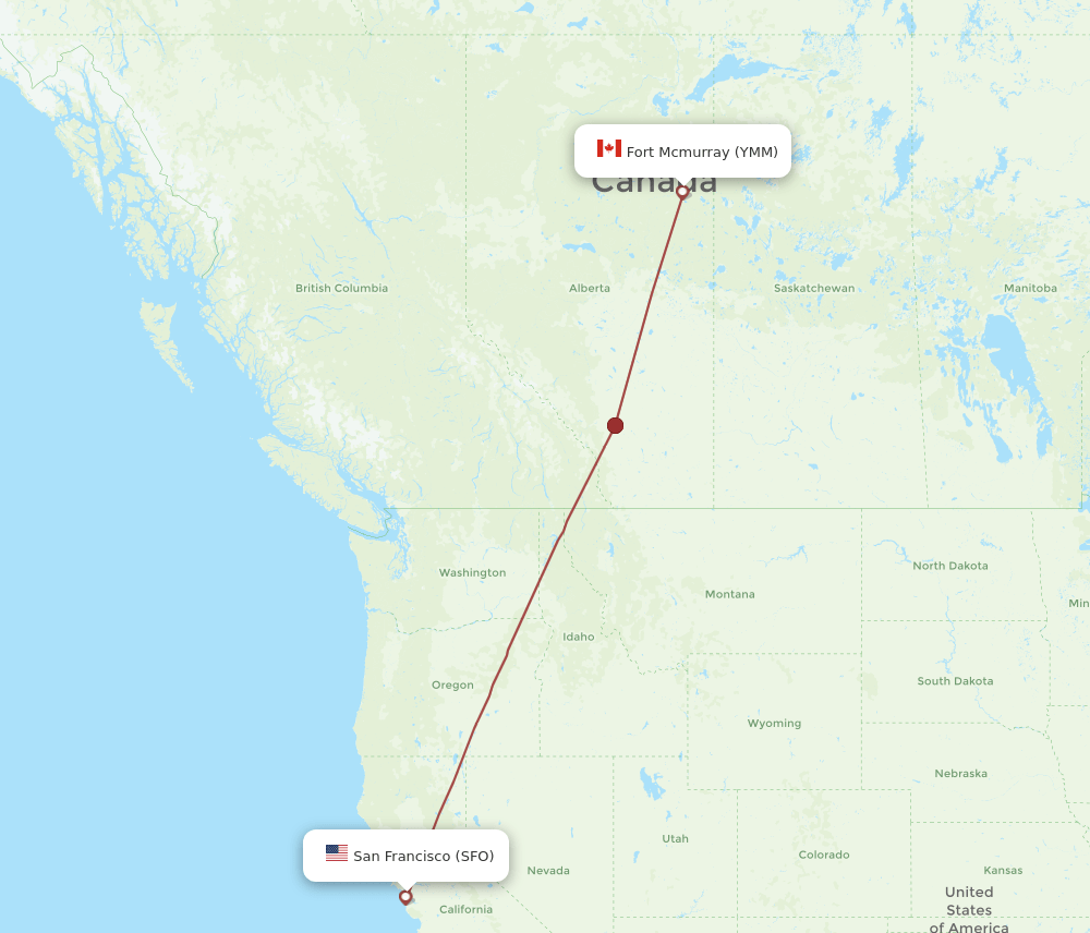 YMM-SFO flight routes