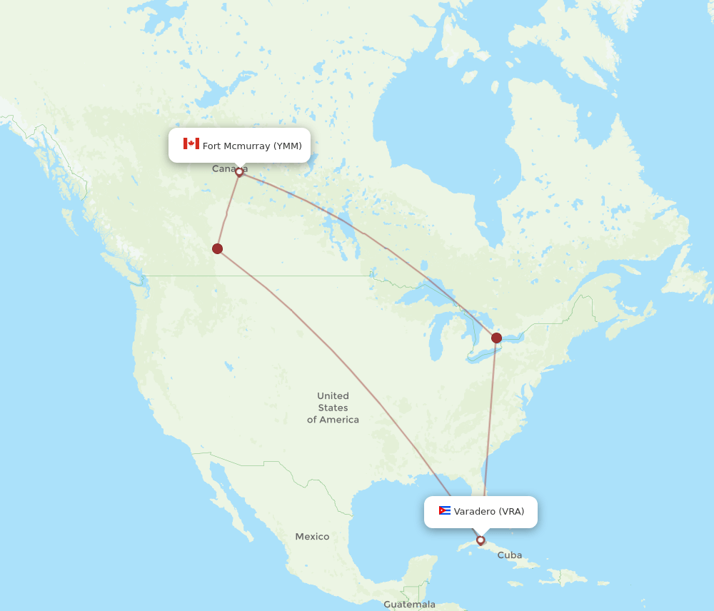 YMM-VRA flight routes