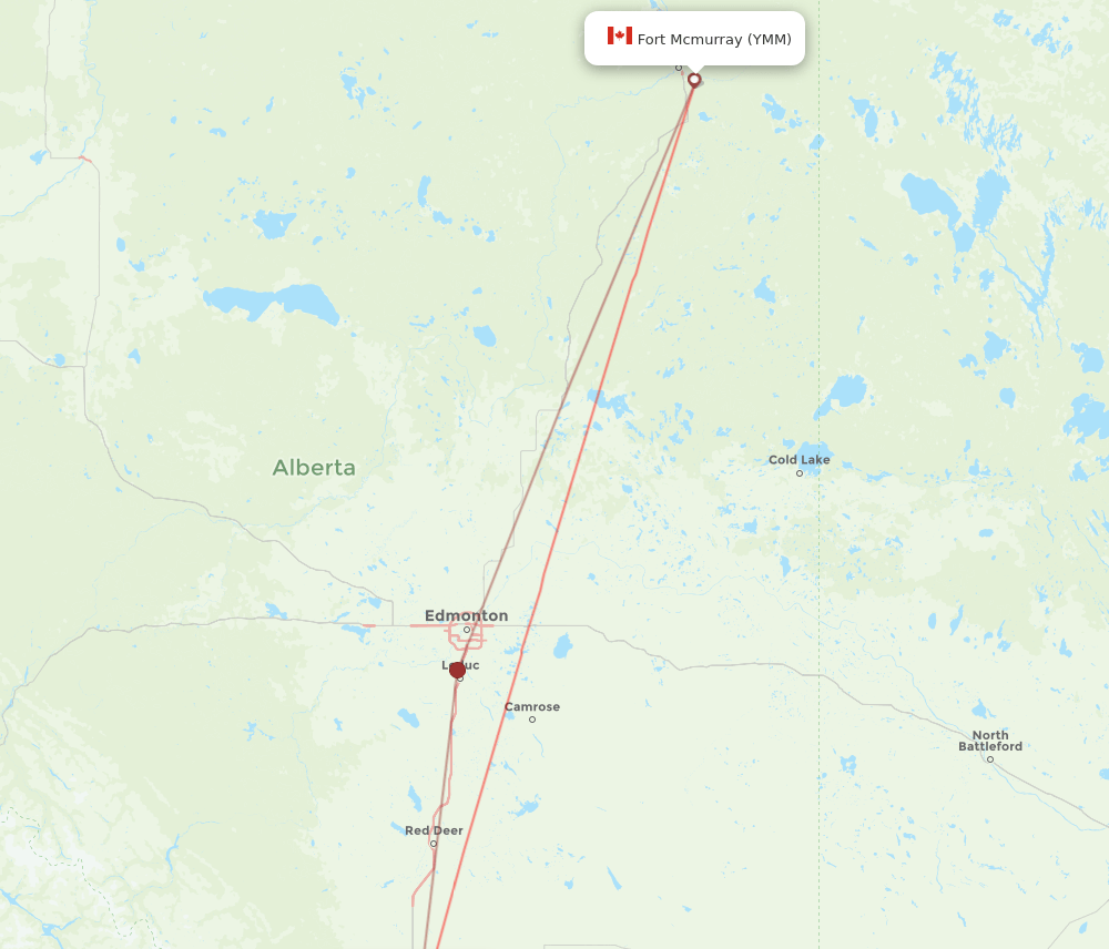 YMM-YYC flight routes