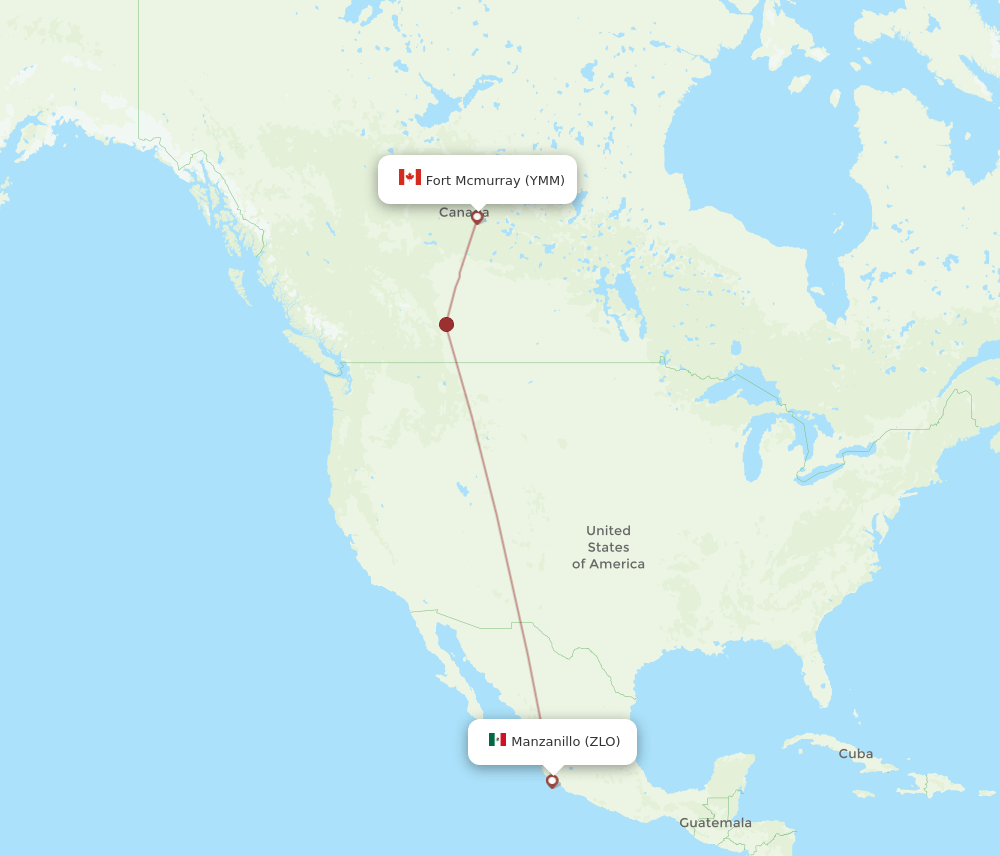 YMM-ZLO flight routes