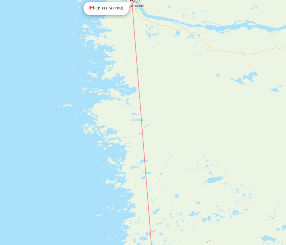 Wemindji - Chisasibi route map and flight paths